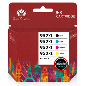 High Yield 952XL Ink 952 XL Printer Ink 952XL Replacement for HP (1 Black 1 Cyan 1 Magenta 1 Yellow, 4 Pack)
