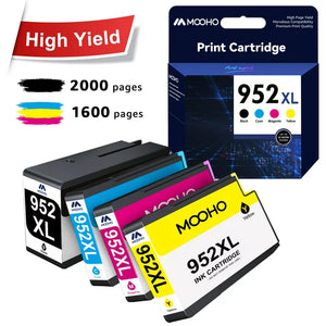 Mooho 952 XL Ink Cartridge Replacement for Printer Ink HP (Black, Cyan, Magenta, Yellow, 4-Pack)