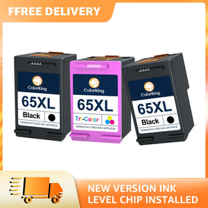 Colorking Ink Cartridge 65XL Black and Color-3 Pack