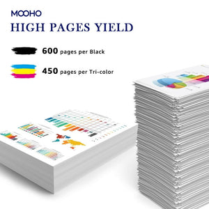 Mooho Printer Ink 62 XL-Black and Color-2 Pack