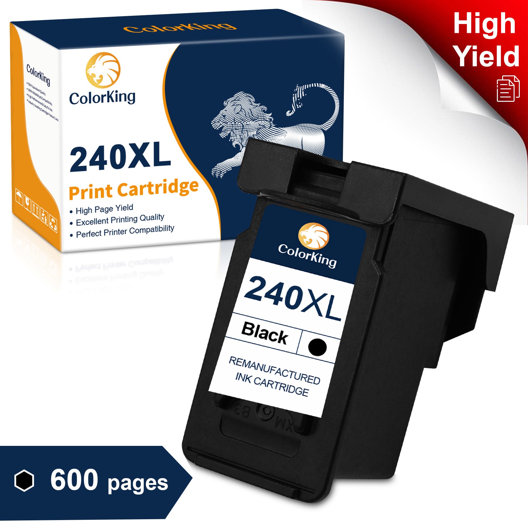 240 XL Black Ink Cartridge Replacement for Canon PG 240XL Black