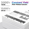 Compatible TN760 Toner Cartridge and DR730 Drum replacement for Brother(2 Toners, 1 Drum Unit)