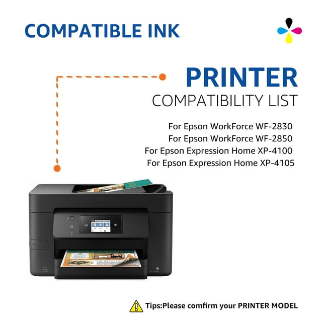 212XL Ink Cartridges for Epson Printer ( Black Cyan Magenta Yellow, 4-Pack)