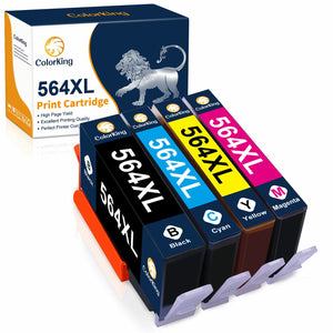 Colorking 564XL Ink Cartridge-Black Cyan Magenta Yellow,4 Pack