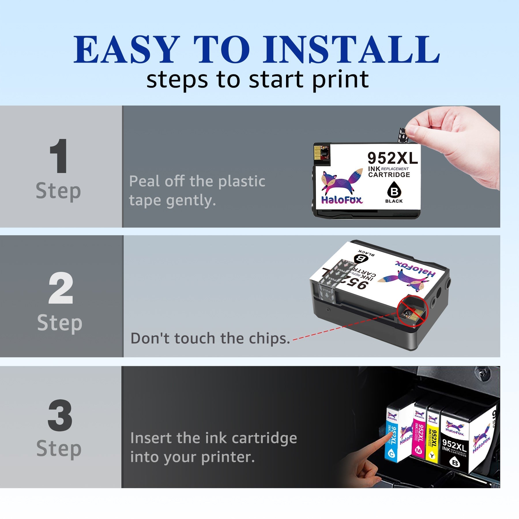 Printer Ink 952XL Replacement for HP 952XL Ink Cartridge Combo Pack (4 Pack)