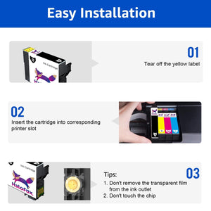 Halofox 702XL Ink Compatible with Epson 702 Ink Cartridges for Printers(1 Black, 1 Cyan, 1 Magenta, 1 Yellow)