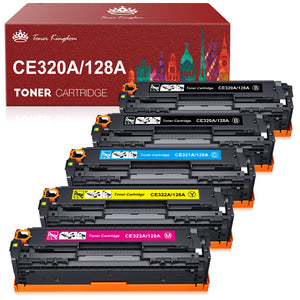 HP 128A CE320A CE321A CE322A CE323A Remanufactured Toner Cartridge - 5 Pack