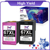 Halofox 67 XL Ink Replacement for Printer Ink HP 67 Black and Color (2 Pack)
