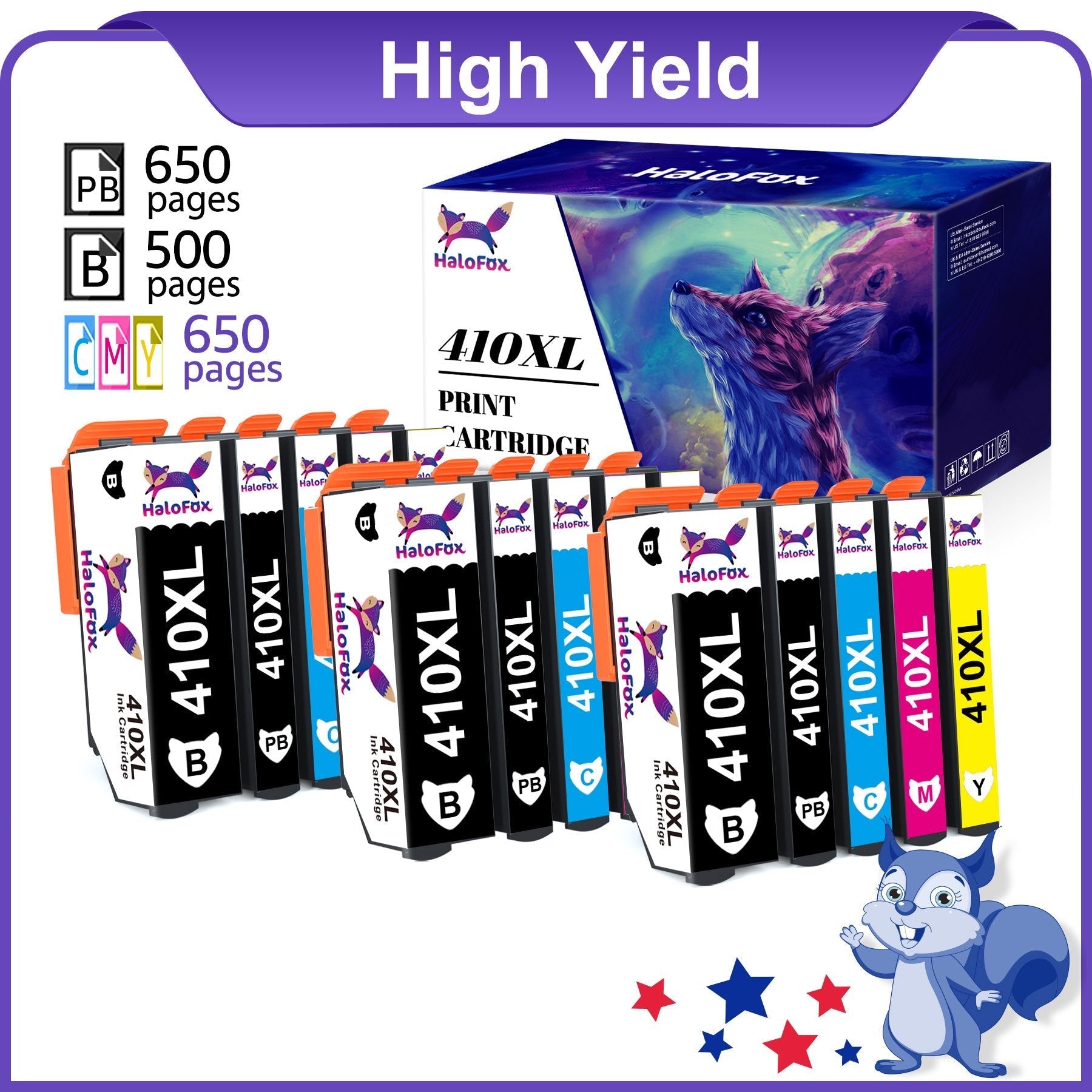 High Yield Epson 410 410xl Ink Cartridge Compatible Replacement Black and Color(15 Pack)