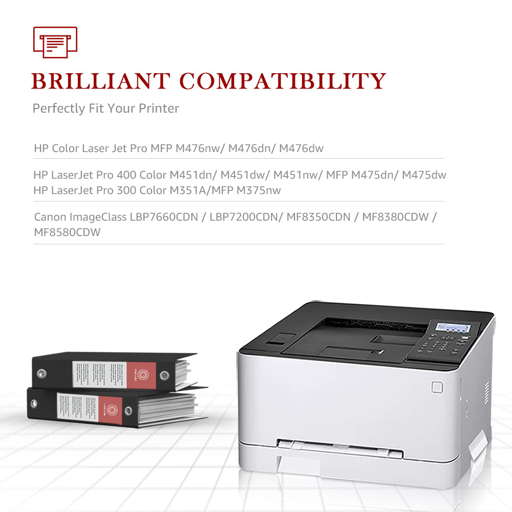 Compatible HP 305X CE410X 305A CE410A Toner Cartridge -4 Pack
