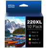 HaloFox 220 Ink Cartridges Replacement for Epson£¨10 Pack£©