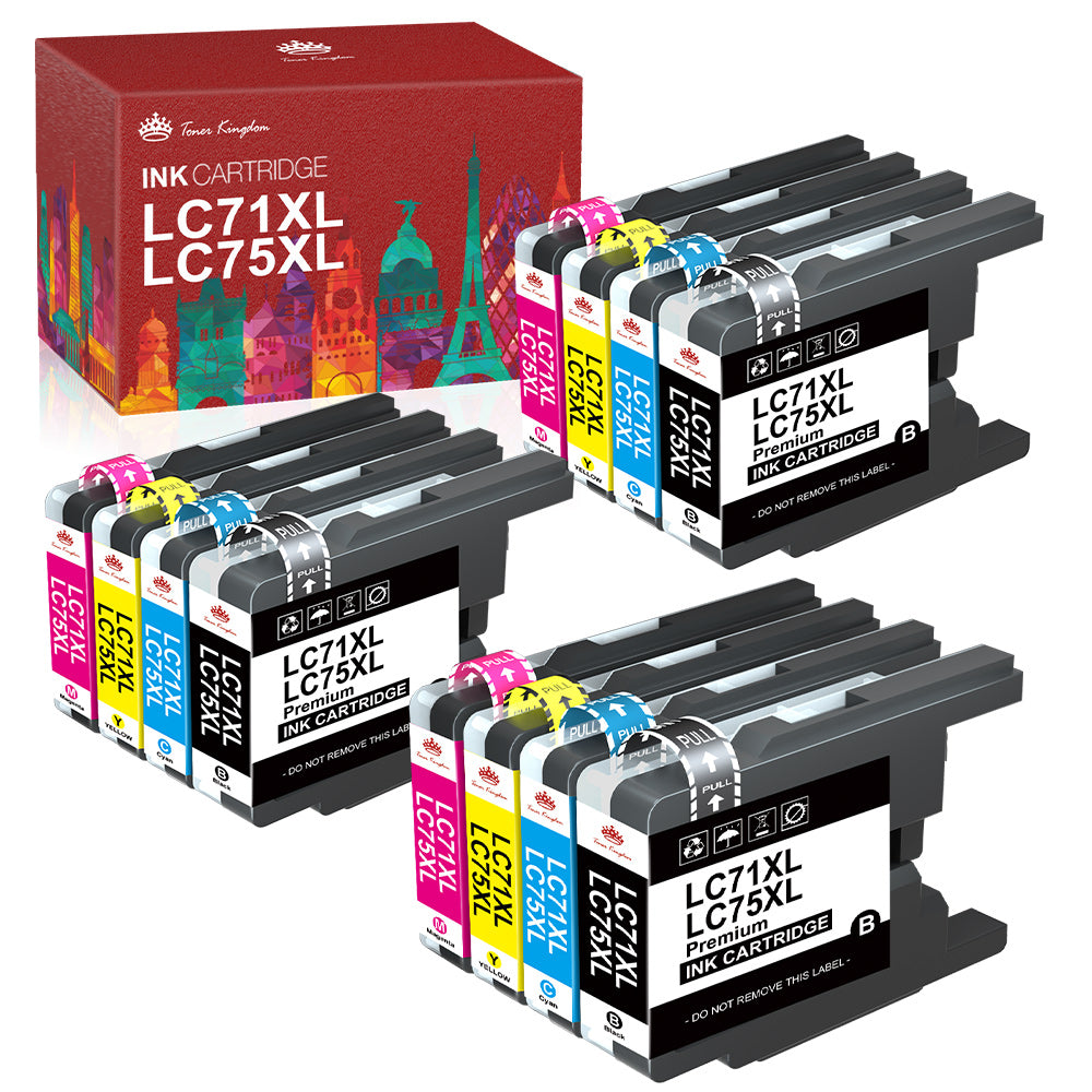 Compatible Brother LC75XL LC71XL CMYK 4 Color Ink Cartridges by Toner  Kingdom