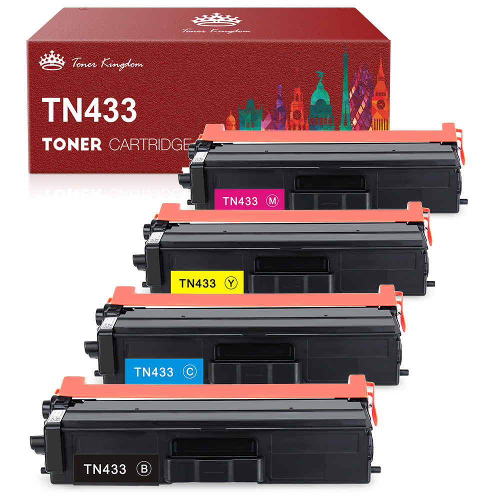 Compatible Brother TN433 TN 431 Toner Cartridges- 4 Pack
