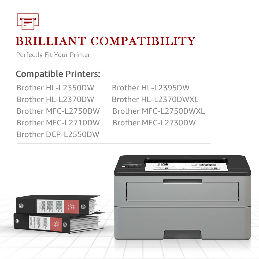 True Image Compatible Toner Cartridge for Brother TN-760 HL-L2350DW HL-L2370DW  HL-L2395DW DCP-L2550DW MFC-L2710DW MFC-L2750DW Printer (Black 2-Pack) 