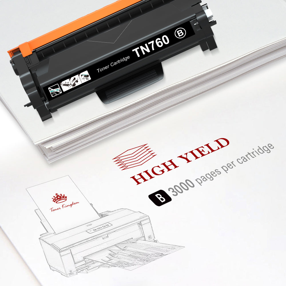 Kogain Compatible Toner Cartridge Replacement for Brother TN760 TN-760  TN730 TN-730 High Yield Work with HL-L2350DW HL-L2370DWXL MFC-L2710DW