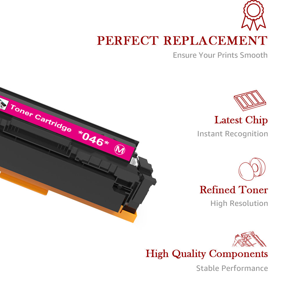 Compatible Canon 046 046H High Yield Toner Cartridge -4 Pack