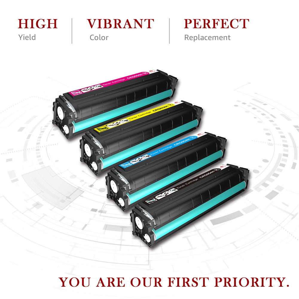 Canon 054 054H Compatible Toner Cartridge Replacement    (1 Black 1 Cyan 1 Magenta 1 Yellow) -4 Pack