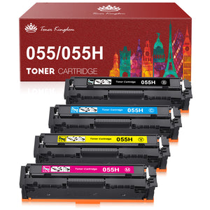 Compatible Canon 055H CRG-055H Toner Cartridge (1 Black 1 Cyan 1 Magenta 1 Yellow) -4 Pack