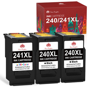 Compatible Canon 240 241 PG-240XL CL-241XL ink Cartridge (2 Black 1 Color) -3 Pack