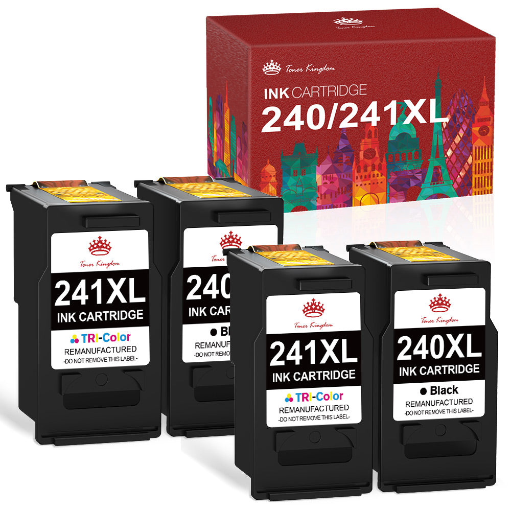 Compatible Canon 240XL Black Ink Cartridge and 241XL Tri color Ink