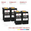 Compatible Canon 240 241 PG-240XL CL-241XL ink Cartridge (2 Black 2 Color) -4 Pack