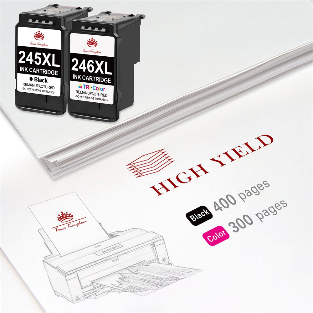 Compatible Canon PG-245XL CL-246XL ink Cartridge (1 Black 1 Color) -2 Pack
