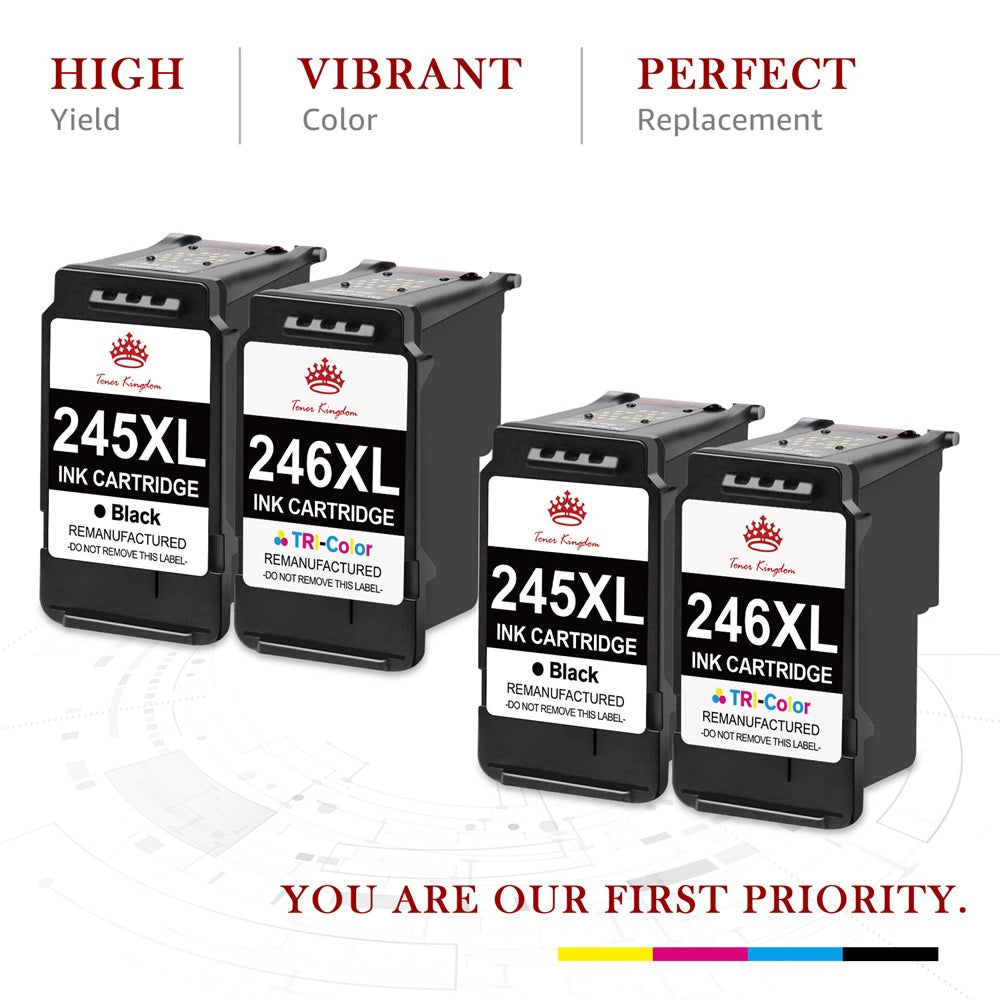 Compatible Canon 245 246 PG-245XL CL-246XL ink Cartridge -4 Pack