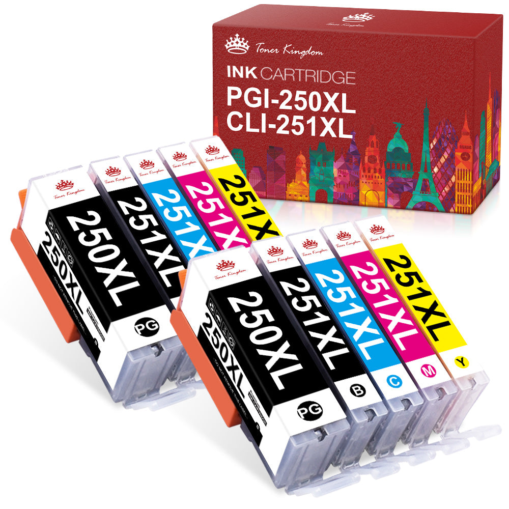 Compatible Canon PGI-250XL CLI-251XL ink Cartridge -10 Pack