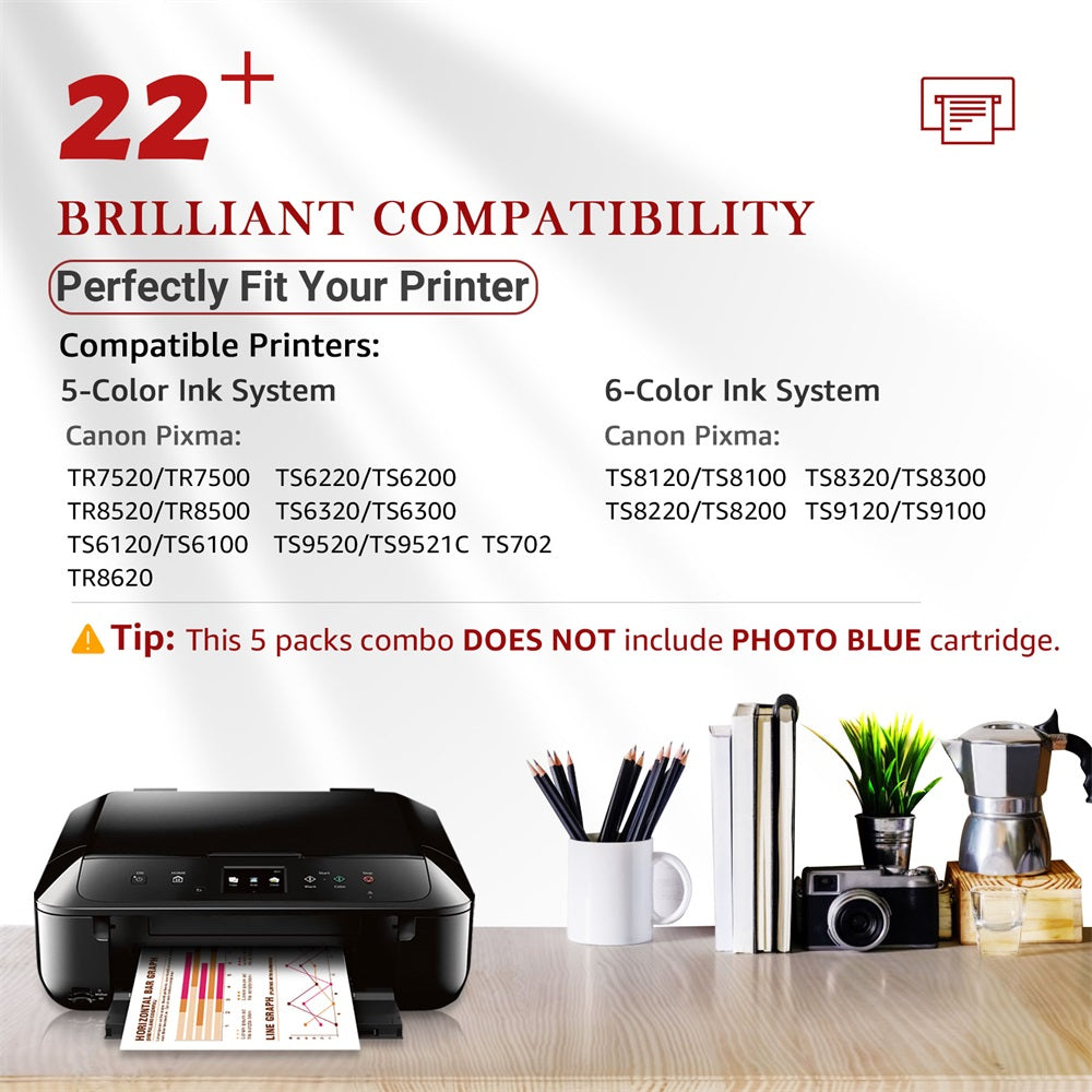 ✓ Pack compatible Canon CLI-531, 6 cartouches couleur pack en