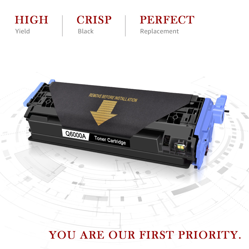 Compatible HP 124A Q6000A Black High Yield Toner Cartridge - 1 Pack
