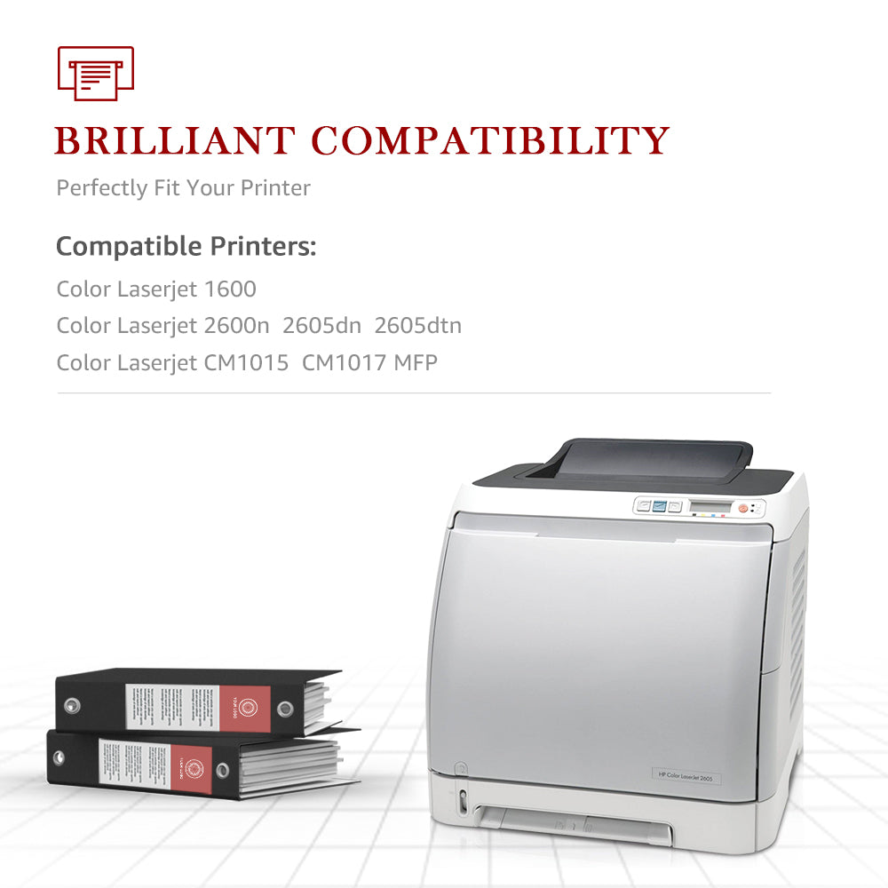 Compatible HP 124A Q6000A Black High Yield Toner Cartridge - 2 Pack