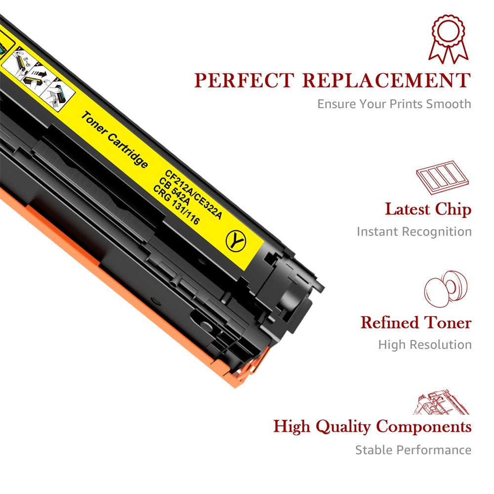 HP 131A 131X CF210X CF210A Remanufactured Toner Cartridge - 5 Pack