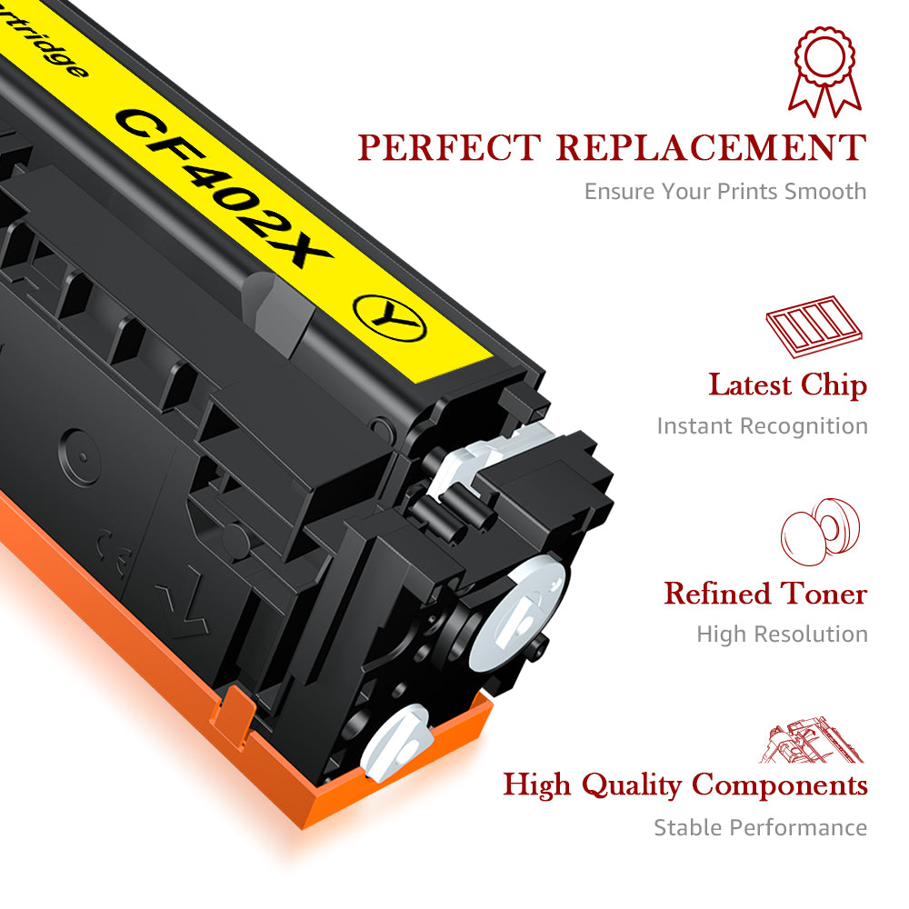 Compatible HP 201A 201X CF402X Yellow Toner Cartridge -1 Pack