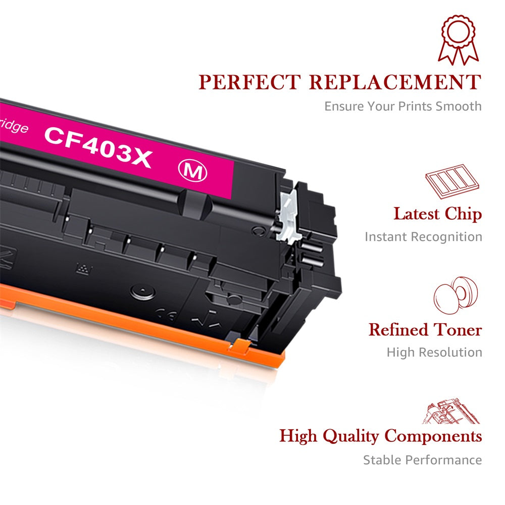 Compatible HP 201A CF400A 201X CF400X Toner Cartridge -4 Pack