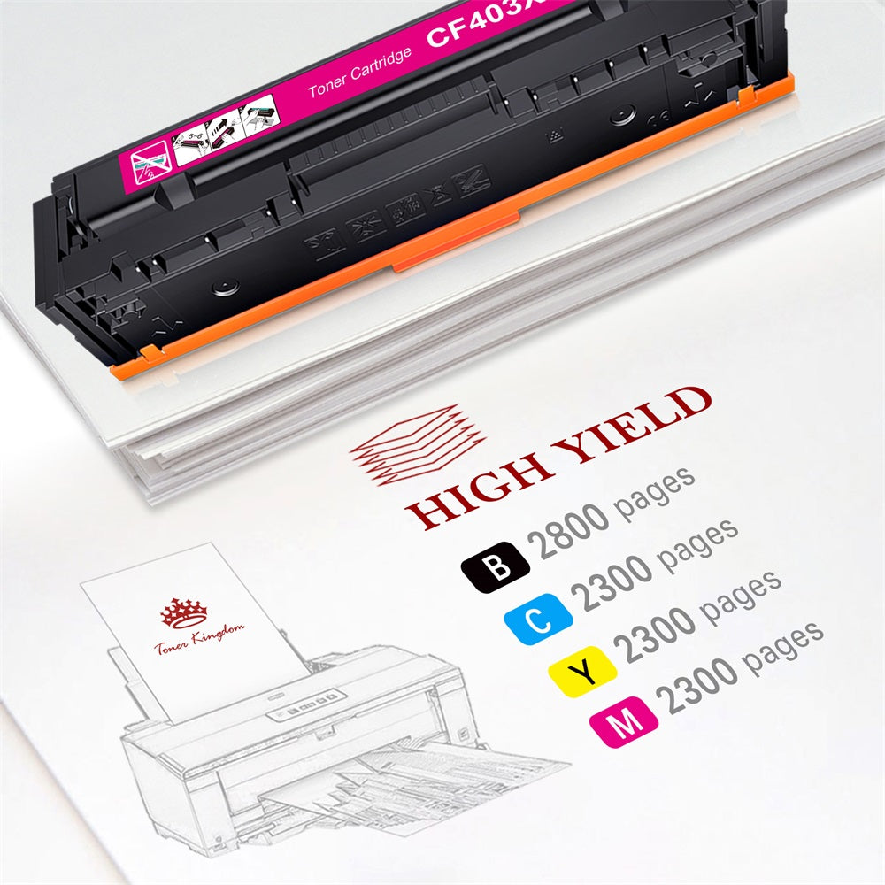 Compatible HP 201A CF400A 201X CF400X Toner Cartridge -4 Pack