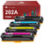 Compatible HP 202A CF500A CF501A CF502A CF503A Toner Cartridge-4 Pack