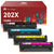 Compatible HP 202X CF500X CF501X CF502X CF503X Toner Cartridge -4 Pack