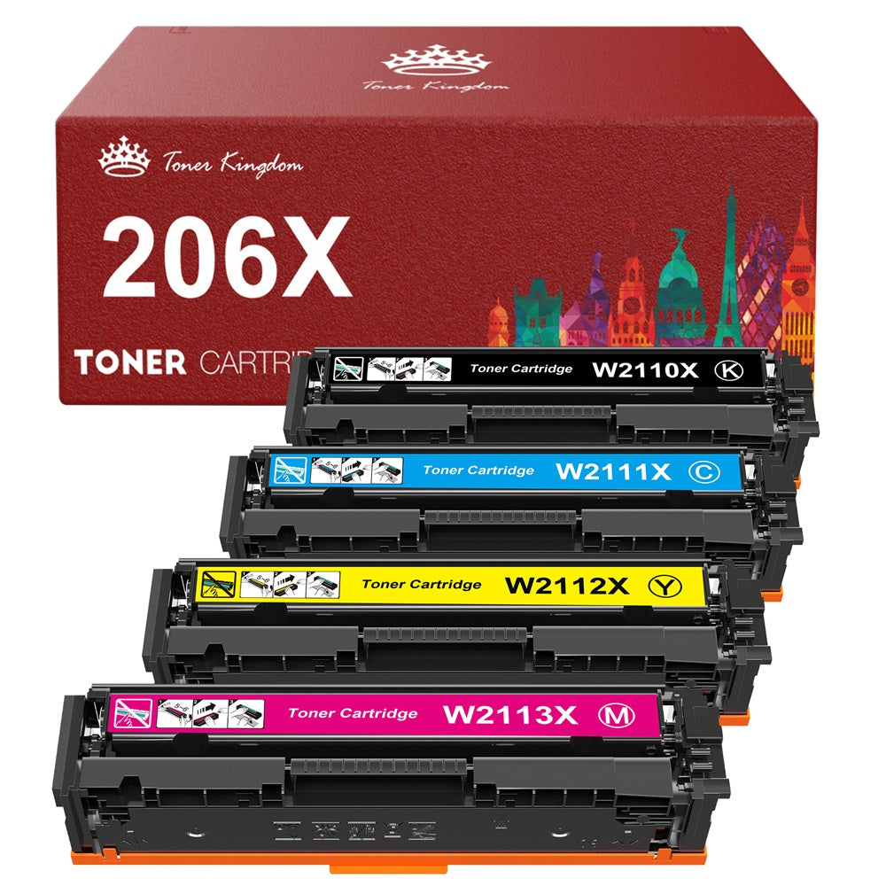 Compatible HP 206X W2110X W2111X W2112X W2113X Toner Cartridge -4 Pack