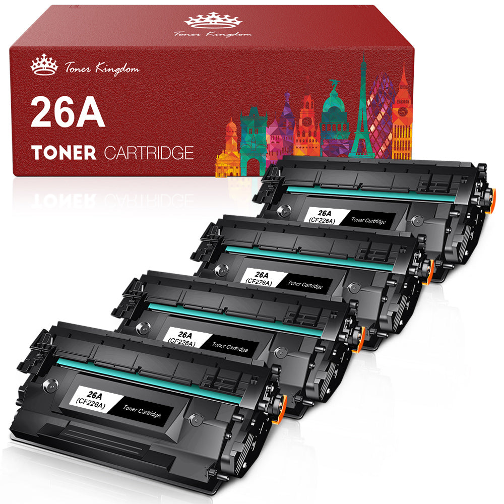 Compatible HP 26A CF226A Black Toner Cartridge - 4 Pack