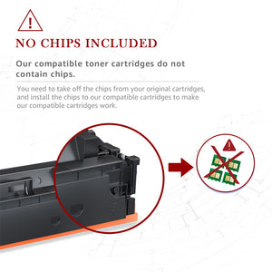 Compatible HP 414X W2020X Toner Cartridge (No Chip) - 4 Pack