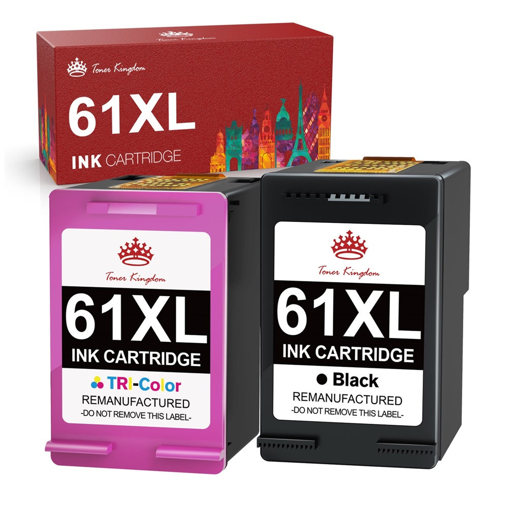 Compatible HP 61XL Inkjet Cartridge (1 Black 1 Color) - 2 Pack