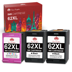 Compatible HP 62 62XL ink Cartridge (2 Black 1 Color) -3 Pack