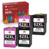 Compatible HP 62 62XL ink Cartridge ( 2 Black 2 Color) -4 Pack