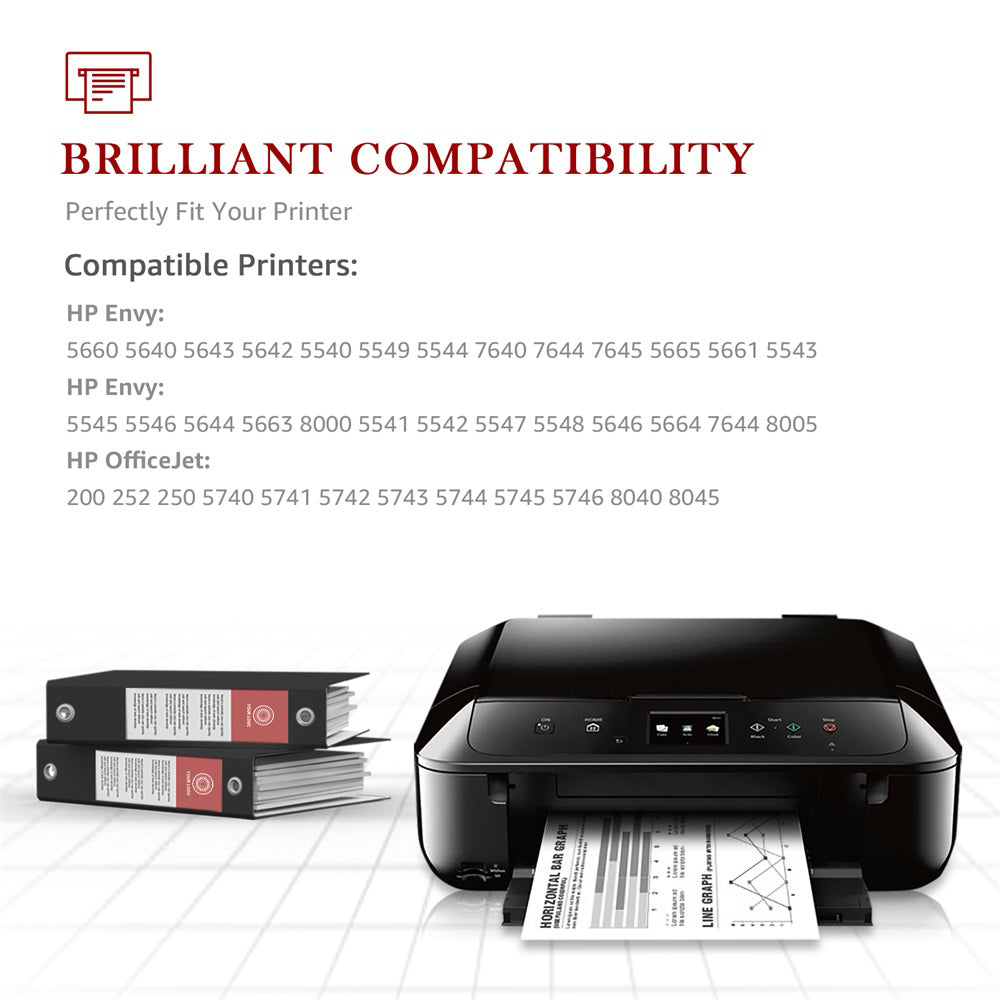 Compatible HP 62 62XL Black ink Cartridge -2 Pack