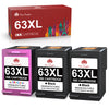 Compatible HP 63 63XL ink Cartridge (2 Black 1 Color) -3 Pack