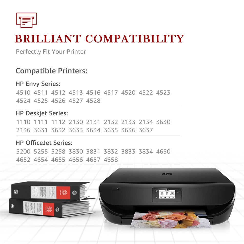 HP 63XL Remanufactured Replacement Ink Cartridges 2 pack (1 Black and 1 Tri-Color)