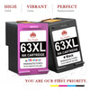 HP 63XL Remanufactured Replacement Ink Cartridges 2 pack (1 Black and 1 Tri-Color)