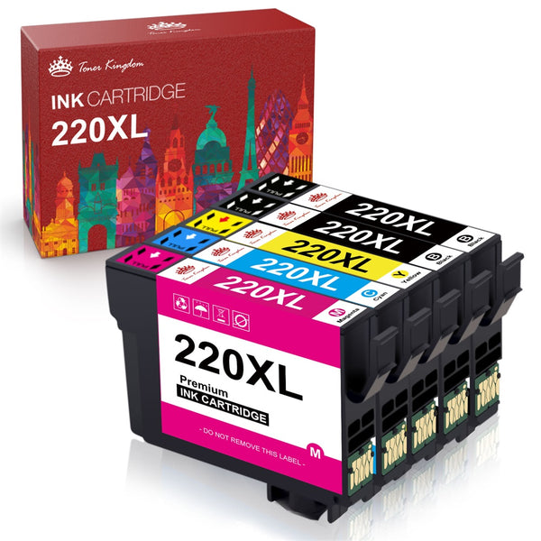 Epson 220XL T220XL Remanufactured Ink Cartridges 5 Pack Toner Kingdom