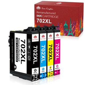 Epson 702XL T702XL Remanufactured Ink Cartridge - 4 Pack