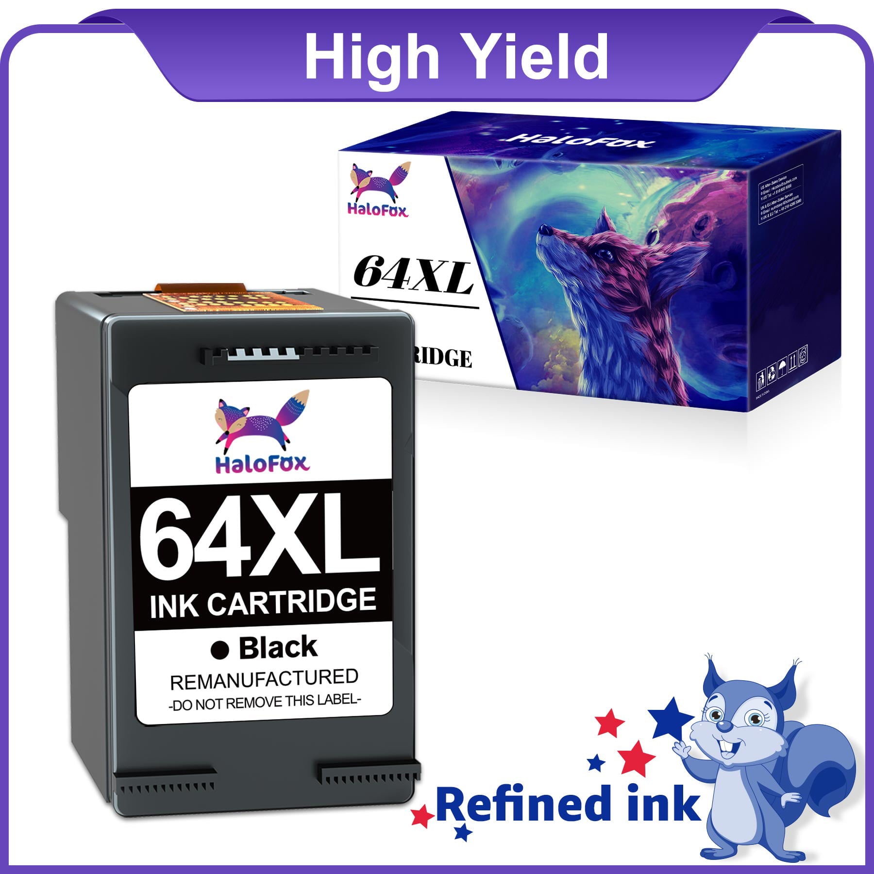 Halofox Printer Ink 64 XL Replacement for HP Ink 64